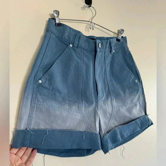BDG Urban Outfitters Kiara High-Waisted Women's Shorts - Blue Ombré - Picture 7 of 13